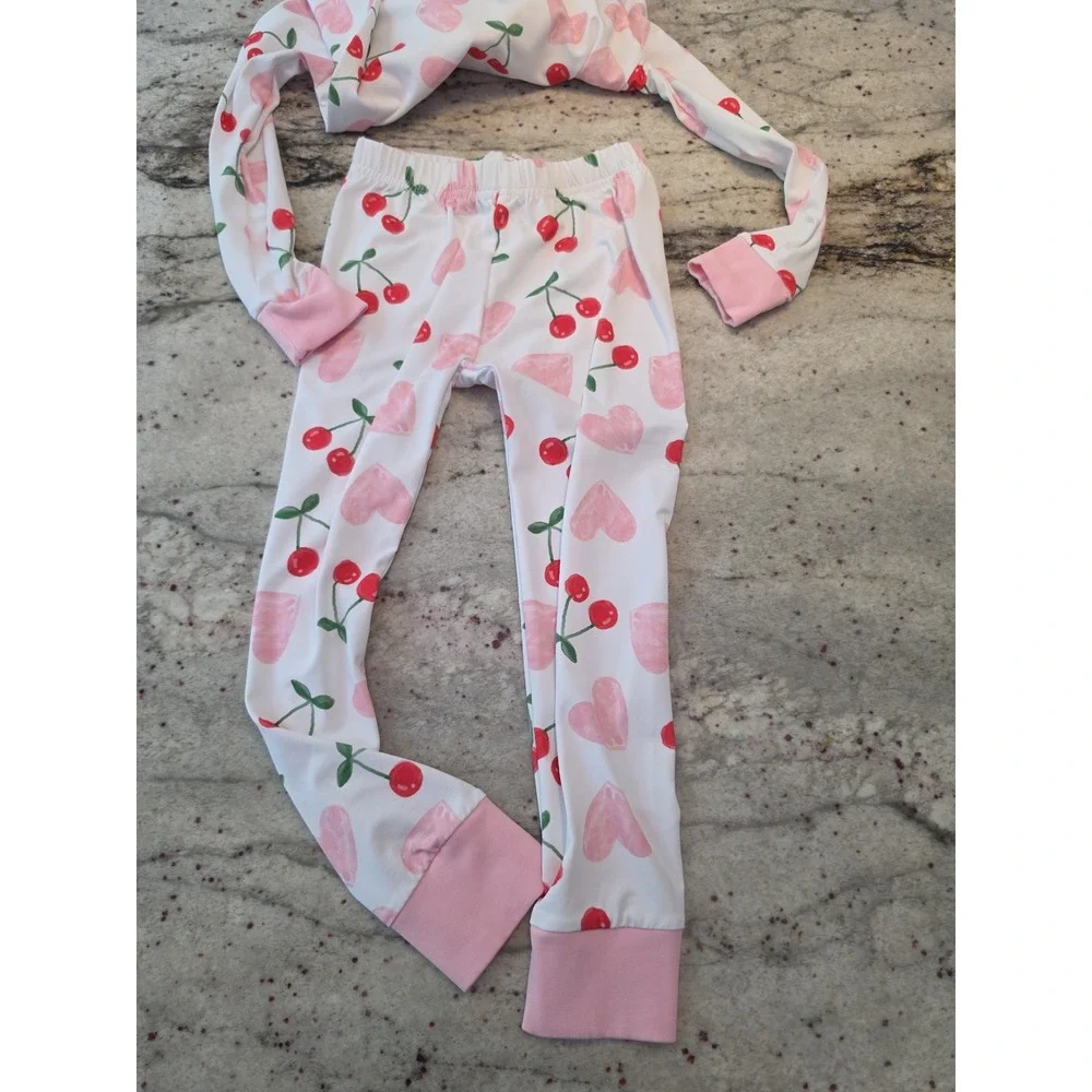 Cecil‎ & Lou cherries and heartslong sleeve pants set/pj set 3T NWOT